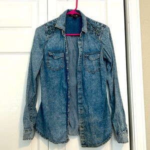 Long sleeve Studded Denim Shirt
